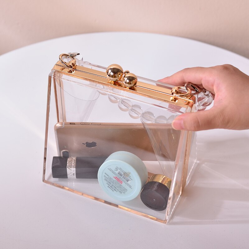 Transparent Luxury Designer Bag Bride Clear Clutch Purse Unique Shaped Party Evening Handbags Acrylic Crossbody Women's Bag 2023