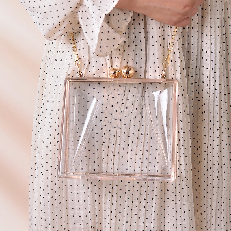 Transparent Luxury Designer Bag Bride Clear Clutch Purse Unique Shaped Party Evening Handbags Acrylic Crossbody Women's Bag 2023