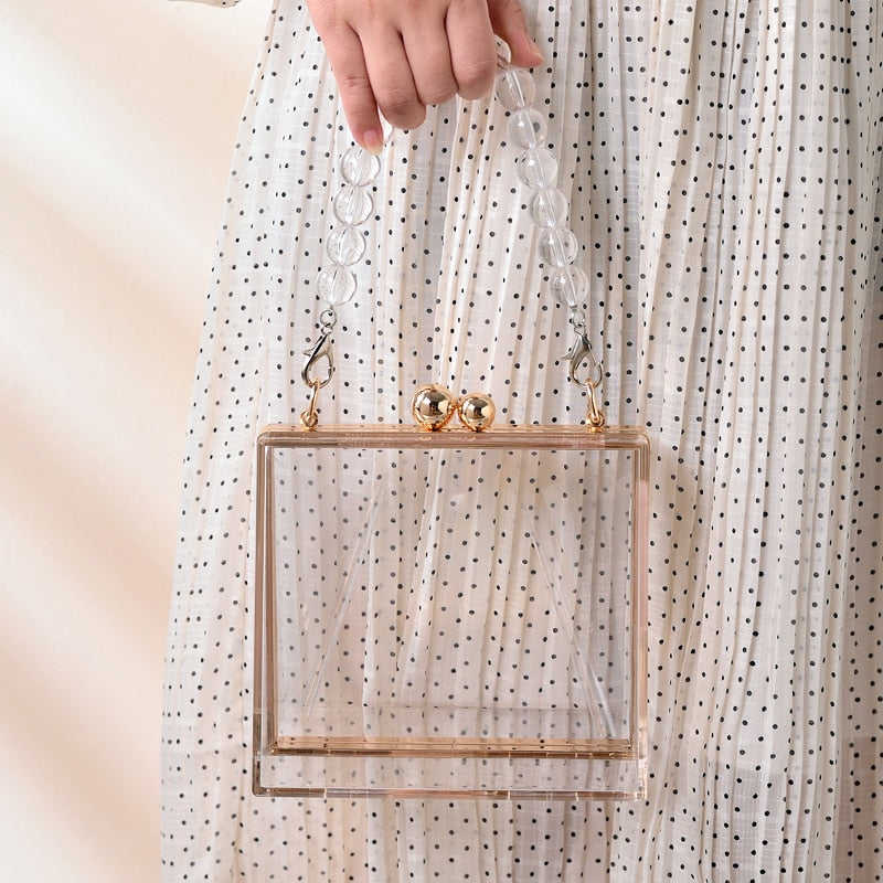 Transparent Luxury Designer Bag Bride Clear Clutch Purse Unique Shaped Party Evening Handbags Acrylic Crossbody Women's Bag 2023